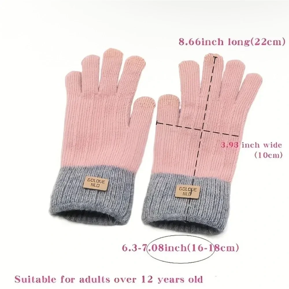 Unisex Thermal Touchscreen Winter Finger Driving Knit Gloves One Size‎ Spice NWT